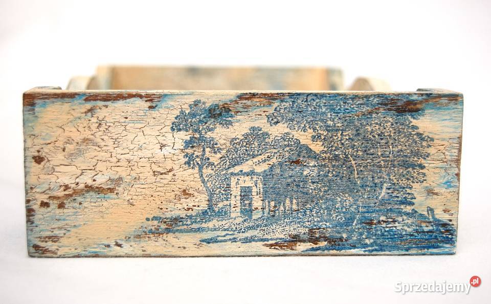 Rustykalna taca drewniana ręcznie malowana Tace i stoliki Lublin sprzedam