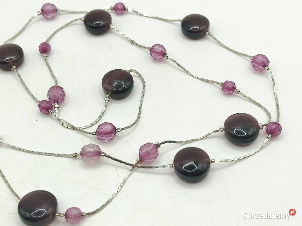 Naszyjnik korale w kolorach fioletowo wrzosowym Naszyjniki Zamość