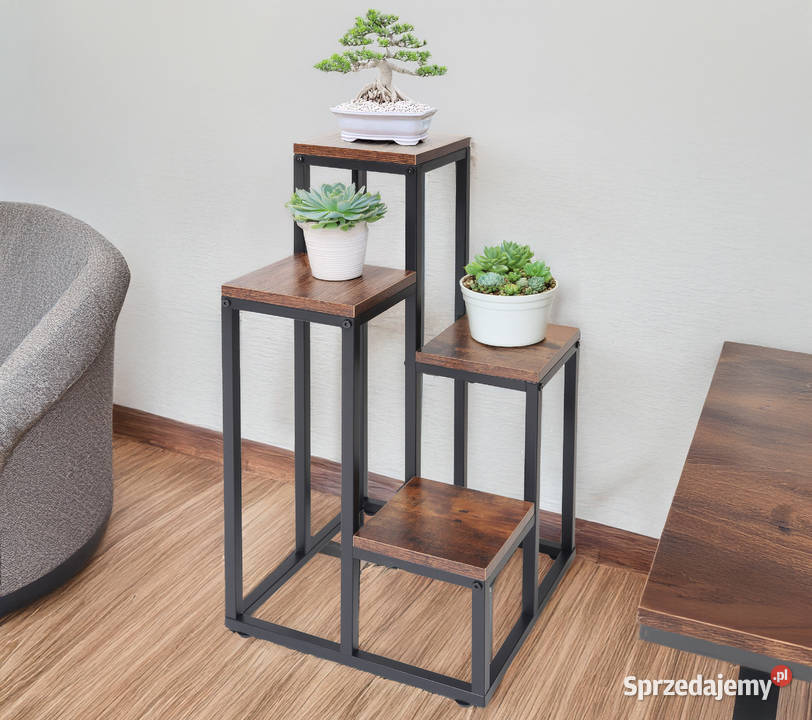 Kwietnik stojący metalowy piętrowy stojak na 4 Poznań