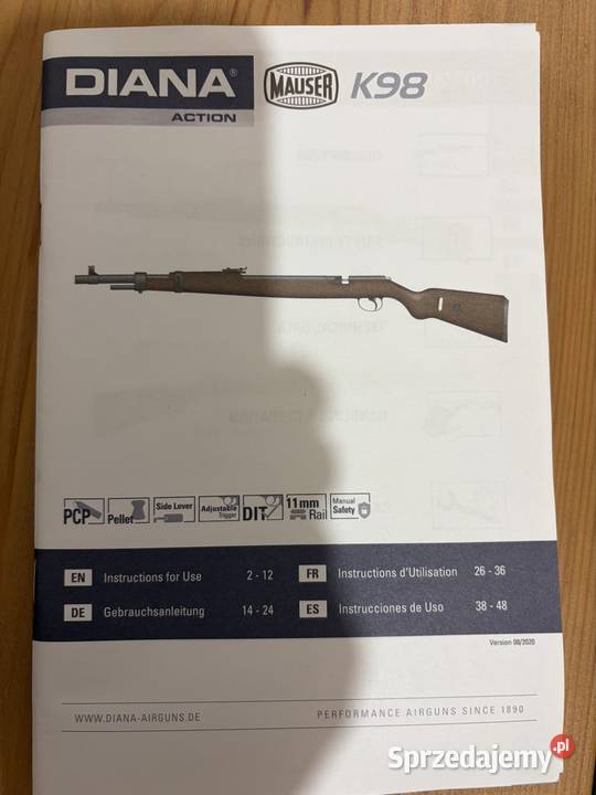 Wiatrówka PCP Diana Mauser 98K 45 mm mazowieckie Warszawa sprzedam
