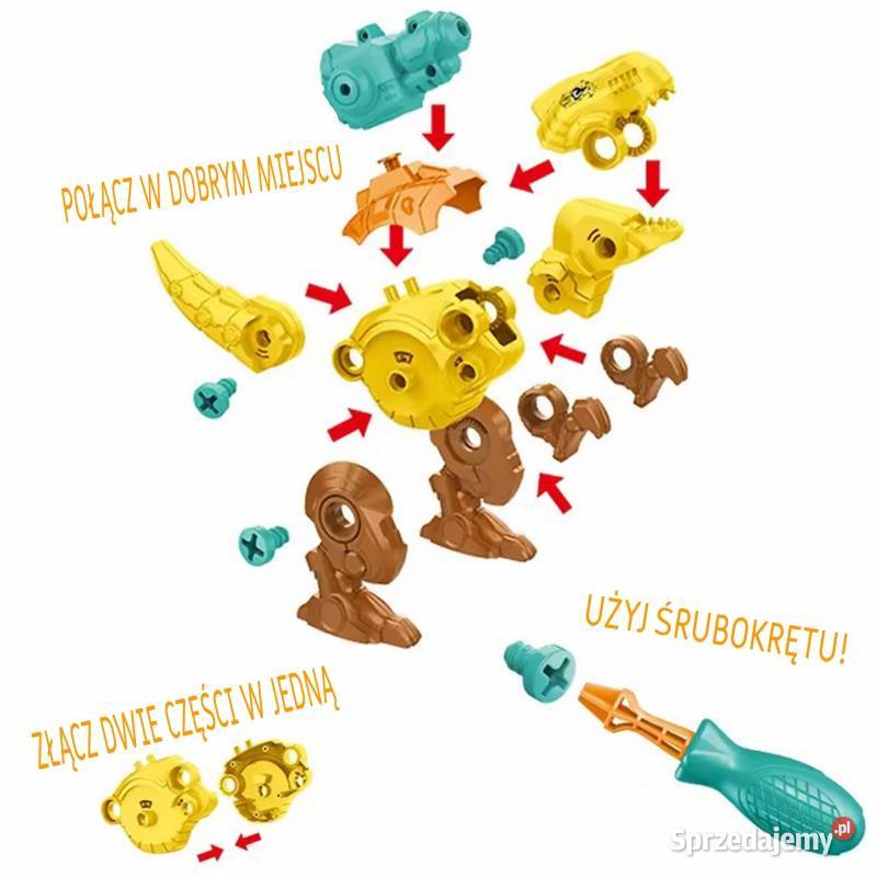 WOOPIE Zestaw Dinozaury do Skręcania 3 Zestaw Kraków