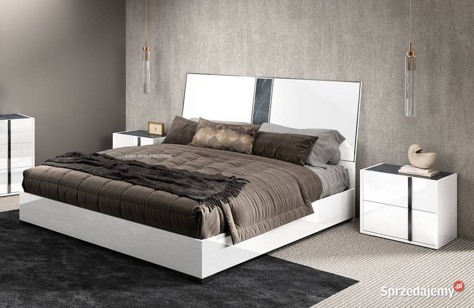 Nowoczesne łóżko 180 włoskie Kolekcja Biała Przemyśl
