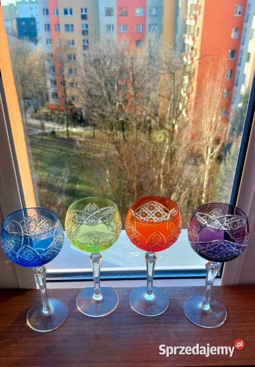Piękne kieliszki kryształowe PRL