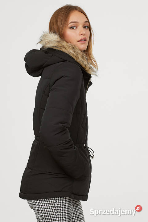 czarna kurtka pikowana HM xxs 32 kaptur ściagacz Toruń sprzedam