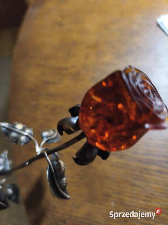 Róża Bursztyn Srebro Vintage sprzedam