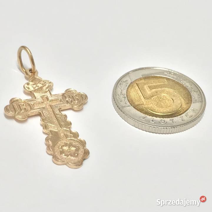 Złoty KRZYŻYK PRAWOSŁAWNY z różowego złota 585 mazowieckie Warszawa sprzedam