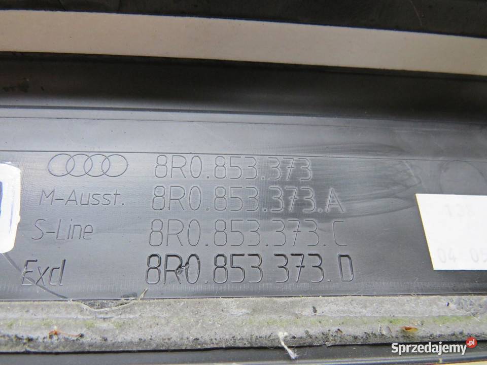 LISTWA OSŁONA PROGU LEWY PRZÓD AUDI Q5 8R0853373