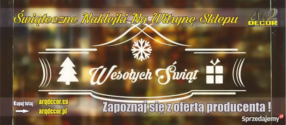 Świąteczne Naklejki Na Witrynę Sklepu Boże podkarpackie Dębna sprzedam