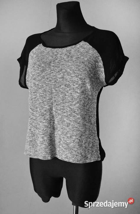 szara bluzka z prześwitującymi plecami L 40 krótki Warszawa