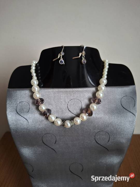 Sprzedam zestaw korale i srebrne kolczyki Lublin