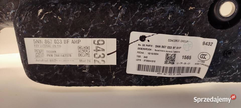 VW TIGUAN II ALLSPACE BOCZEK BAGAŻNIKA LEWY dolnośląskie sprzedam