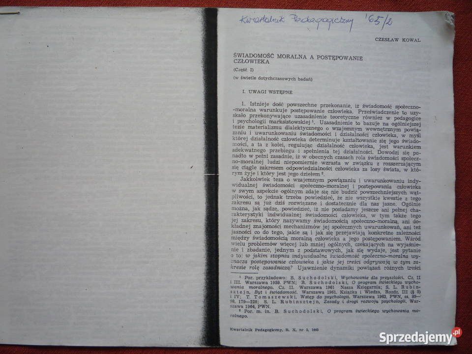 Normy moralne ich rozumienie dzieci zachodniopomorskie Szczecin