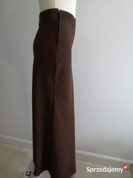 Spódnica Długa Maxi Trapezowa Modny Czekoladowy Łomża