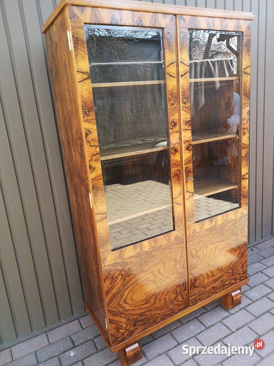 Witryna Biblioteka ARTDECO Orzech Politura Stara