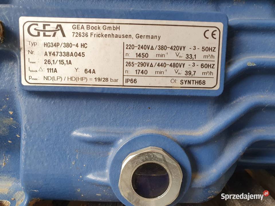 Sprężarka chłodnicza GEA BOCK HG34P3804 HC Produkcja Mszana Dolna