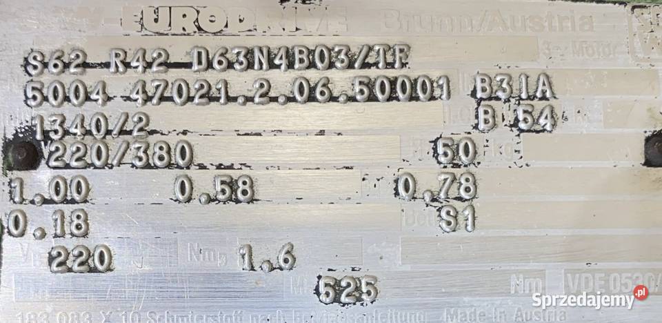 motoreduktor przekładnia 018kW 2obr HAMULEC SEW Pozostałe Pigża sprzedam