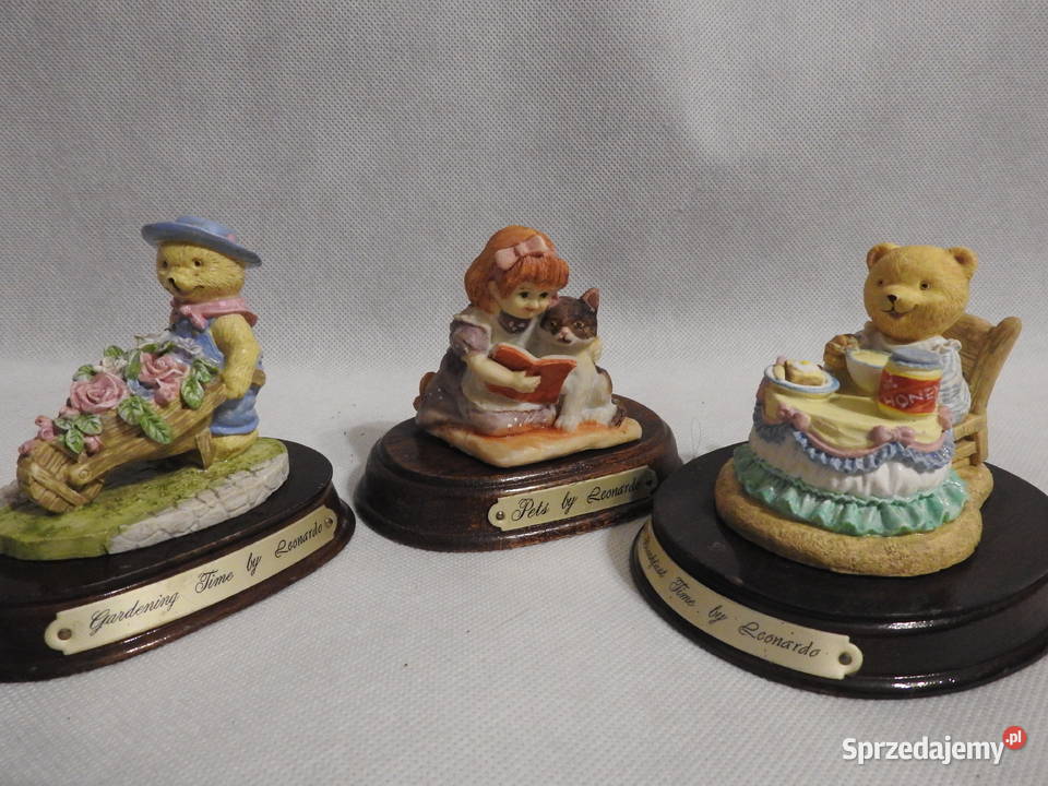 Piękne figurki Leonardo Collection 3 sztuki Porcelana i szkło