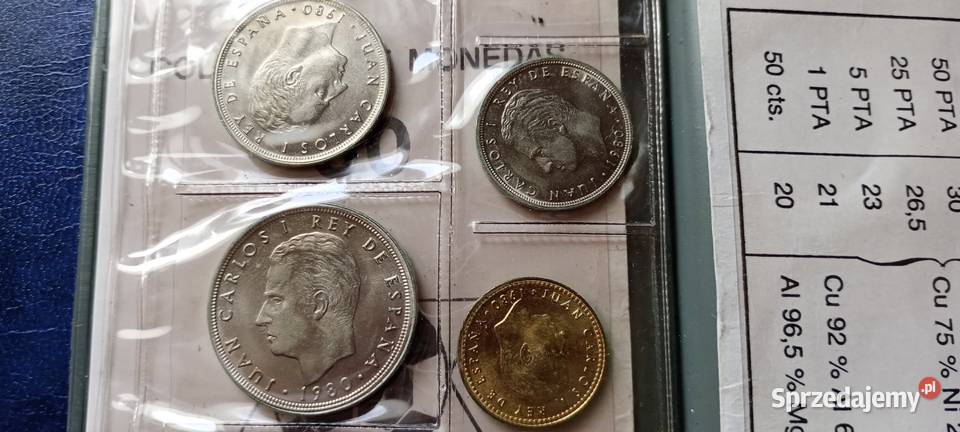 Stare monety 1980 Hiszpania set Mundial 1982 2