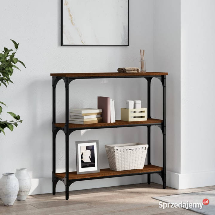 Stolik konsolowy brązowy dąb 75x225x75 WM834034 Stoły Warszawa sprzedam