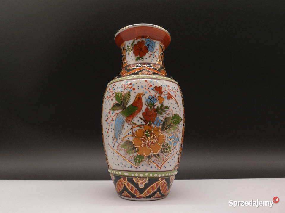 CHINY mały ręcznie malowany wazon ceramiczny wielkopolskie Raszków