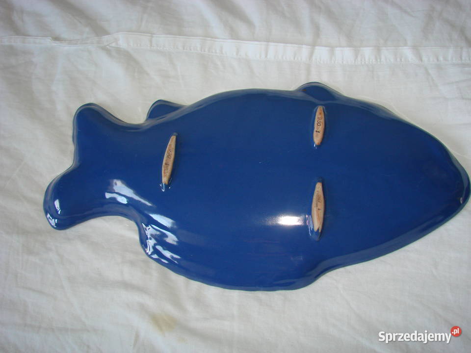 Ryba stary niebieski półmisek 47 pomorskie Pruszcz Gdański