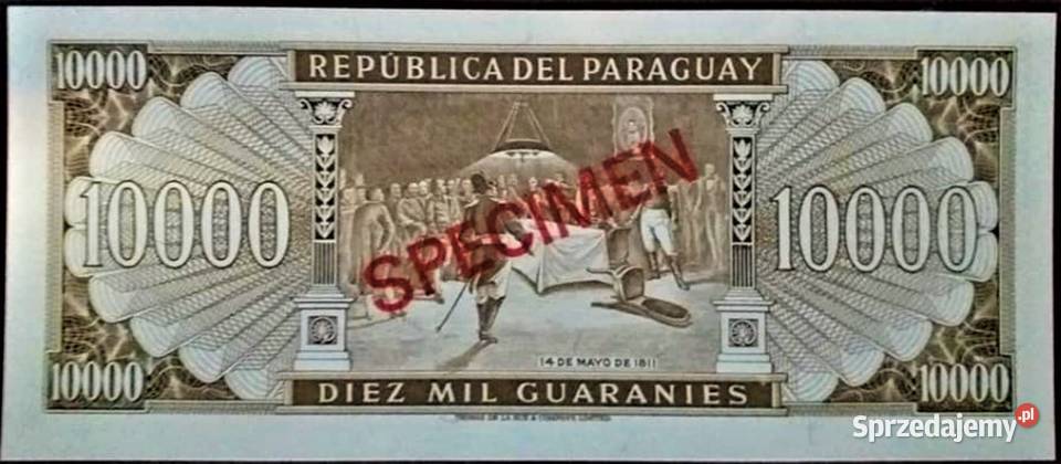 PARAGWAJ 1952P203SPECIMEN UNC wysyłka Człuchów