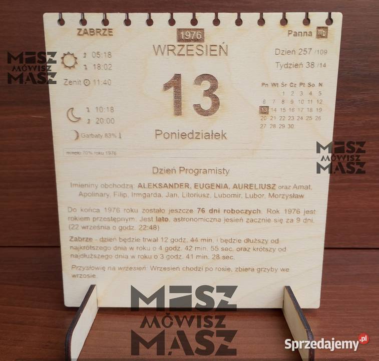 Kartka z kalendarza 17 drewno 18 40 50urodziny wielkopolskie Racot