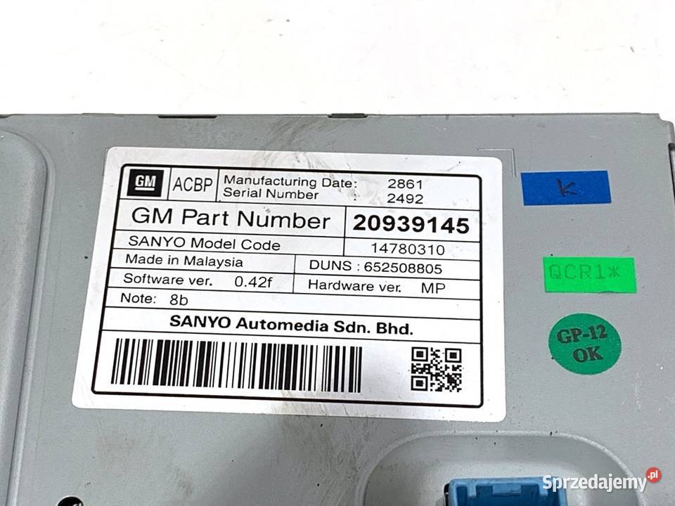 WYŚWIETLACZ OPEL INSIGNIA A 20939145 0817 EKRAN