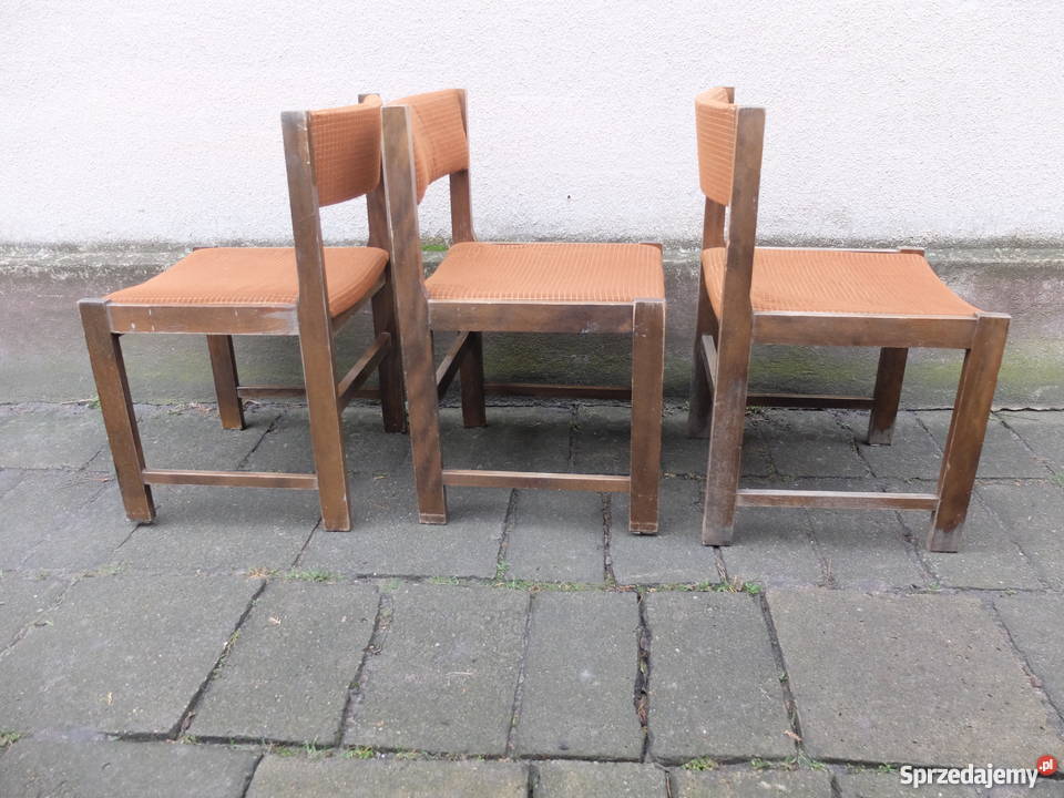 Krzesła tapicerowane z epoki PRL model Nysa z Kościan