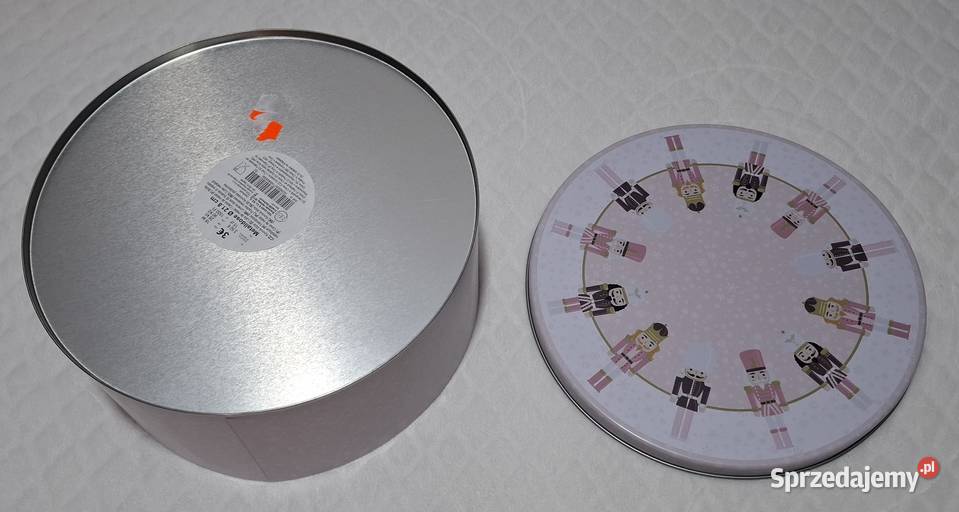 Metalowy okrągły pojemnik z pokrywką 22x105 śląskie Czeladź