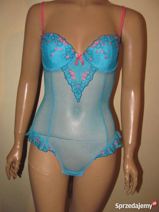 Błękitne uwodzicielskie body rozmiar XS miseczka Zamość