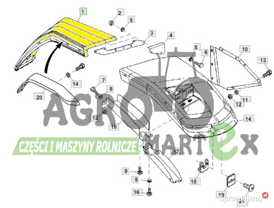 R157018 R130509 BŁOTNIK TYŁ 7000 RH JD Wichrów