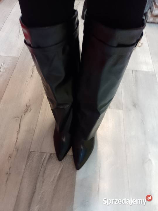 4243 Ekskluzywne czarne wygodne kozaki kowbojki Kraków