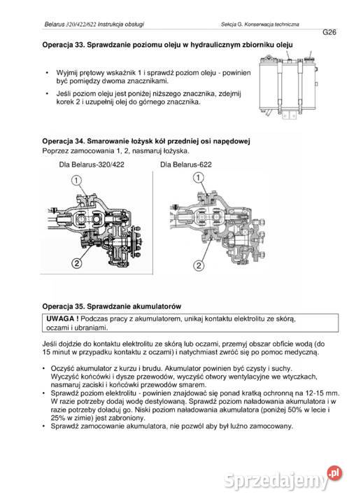 Instrukcja obsługi Belarus MTZ 320 422 623 sprzedam