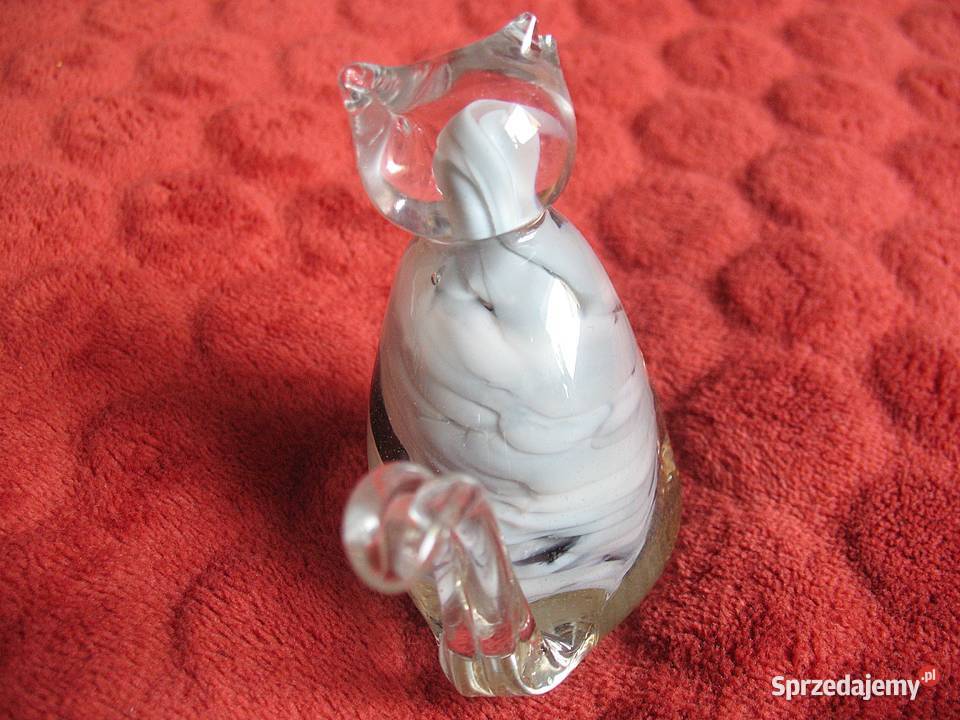 KOT Szklany w stylu Murano 10 x 11 x 5 Figurka z Siedlce sprzedam