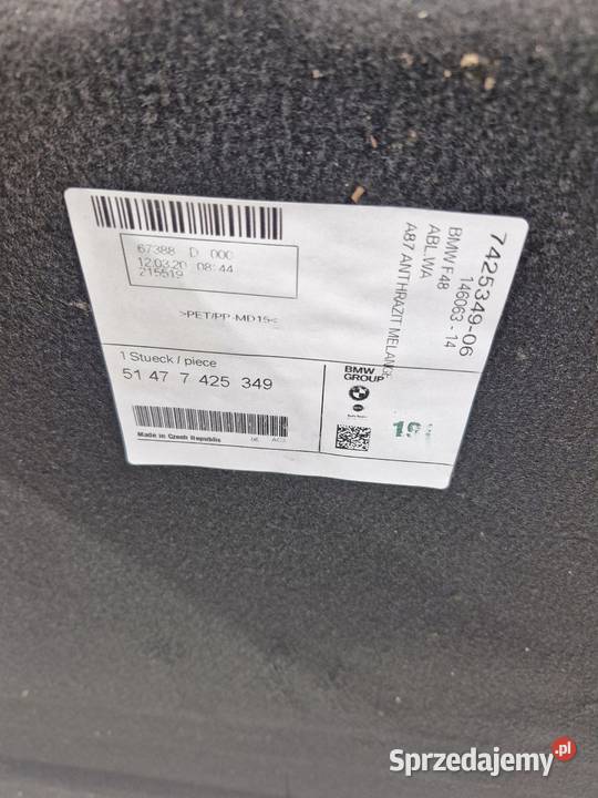 BMW X1 F48 PODŁOGA TAPICERKA WYKŁADZINA WNĘKA dolnośląskie sprzedam
