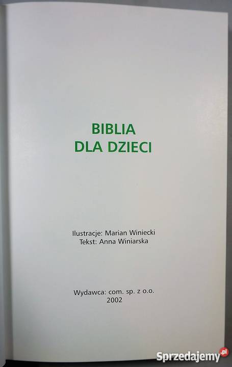 BIBLIA DZIECI Rok wydania 2002 Zamość