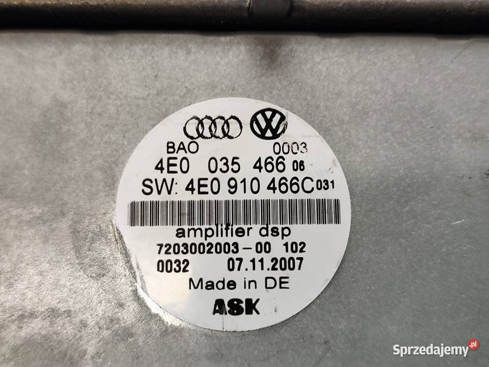 Audi A8 D3 Lift Wzmacniacz Audio Bang Olufsen Bo osobowe sprzedam