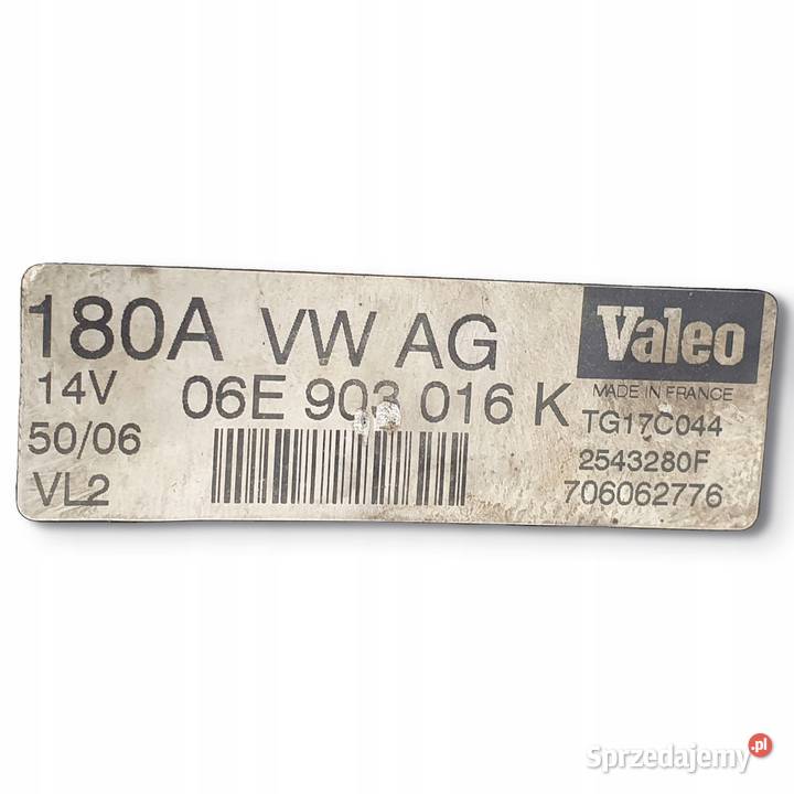 ALTERNATOR Audi A6 C6 32 FSI 06E903016K TG17C044 Chełm sprzedam