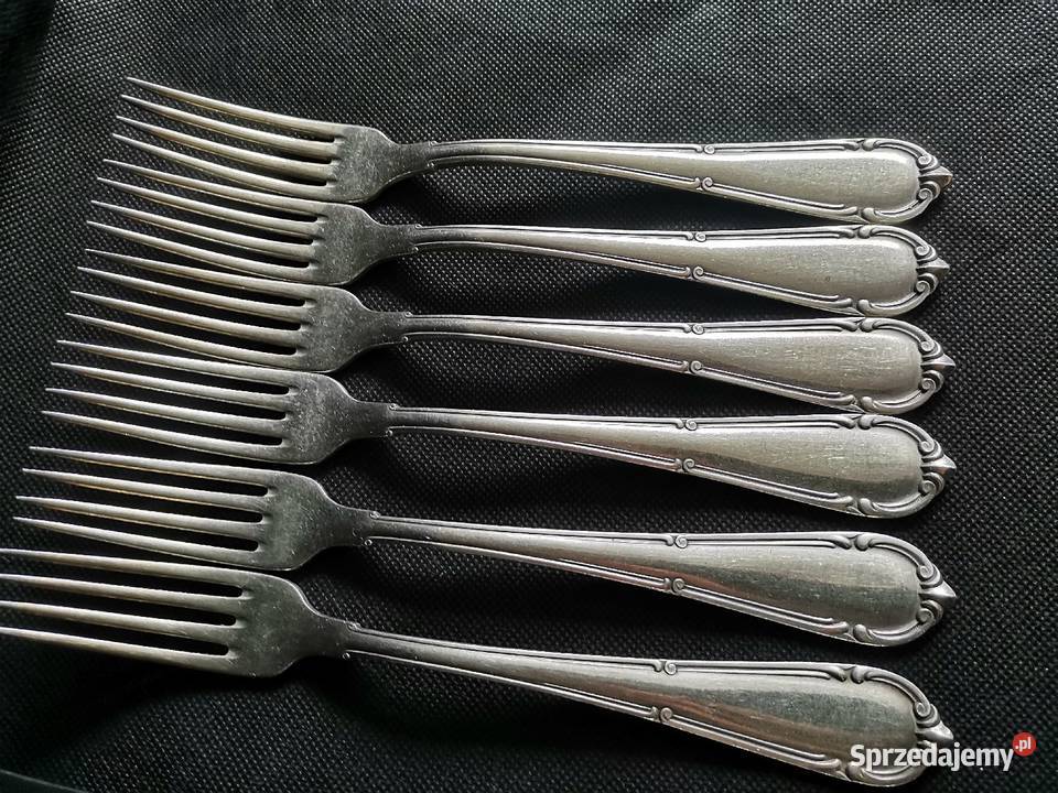 Stare posrebrzane sztućce 4 noże 5 widelców Gowe