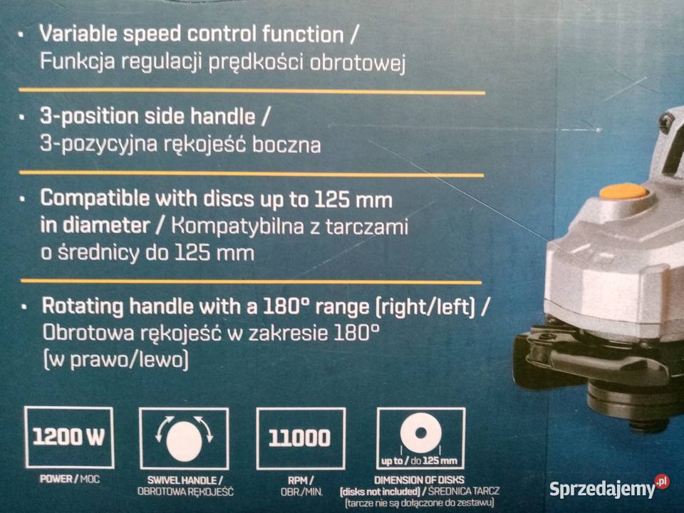 Nowa szlifierka kątowa z regulacją obrotów 1200W Wieliczka sprzedam