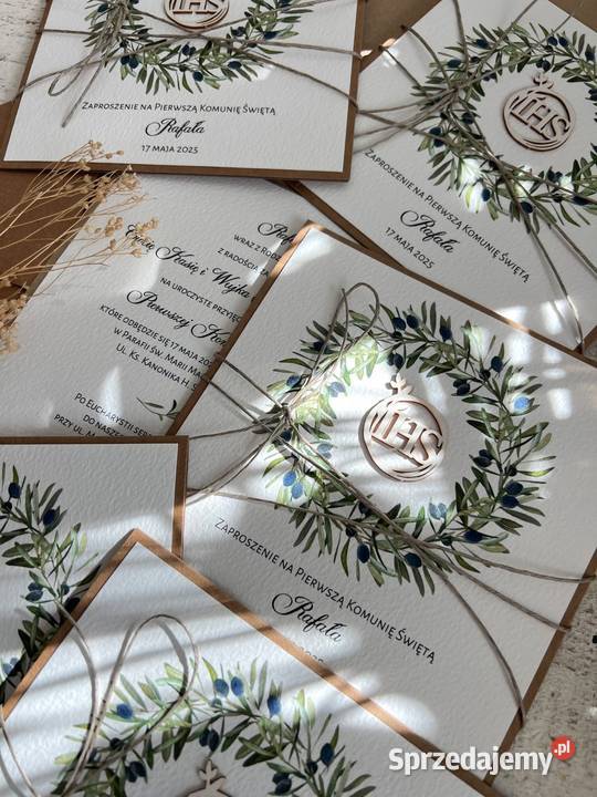 Zaproszenia na komunie dziewczynki ręcznie Pozostałe pomorskie Gdańsk