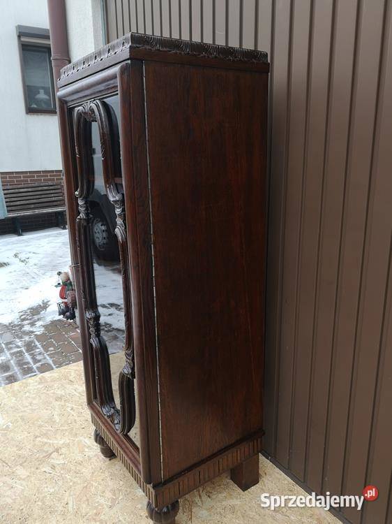 Witryna Biblioteka Słupek Stary Antyk Unikat