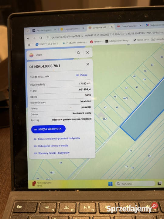 Piękna Działka na Wsi Okale k Kazimierz Dolnego 42zł/m2 Kazimierz Dolny