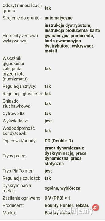 Wykrywacz metali bounty hunter land ranger pro Bartoszyce sprzedam