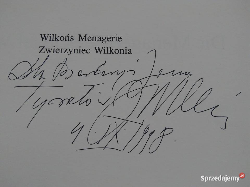 Józef Wilkoń AUTOGRAF album Zwierzyniec Wilkonia mazowieckie Warszawa