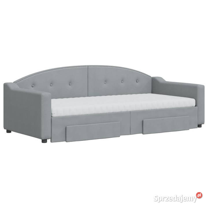 Sofa rozsuwana z szufladami jasnoszara tkanina Warszawa sprzedam