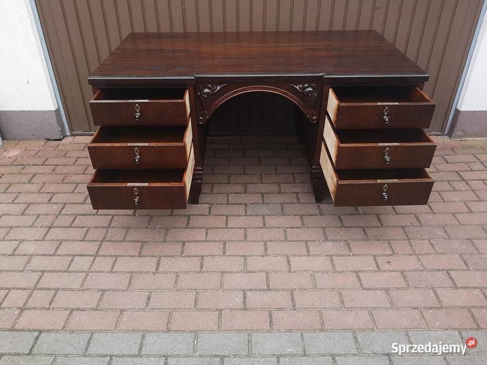Biurko Dębowe Gabinetowe Unikatowe Stare Antyk Meble Swarzędz