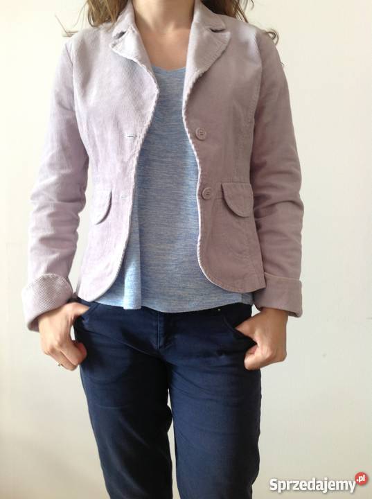 Żakiet sztruksowy wrzosowy Bez wzoru sprzedam
