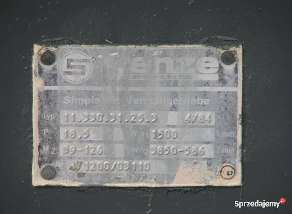 Motoreduktor 185kw z regulacją 586 do 3850obr Kargowa